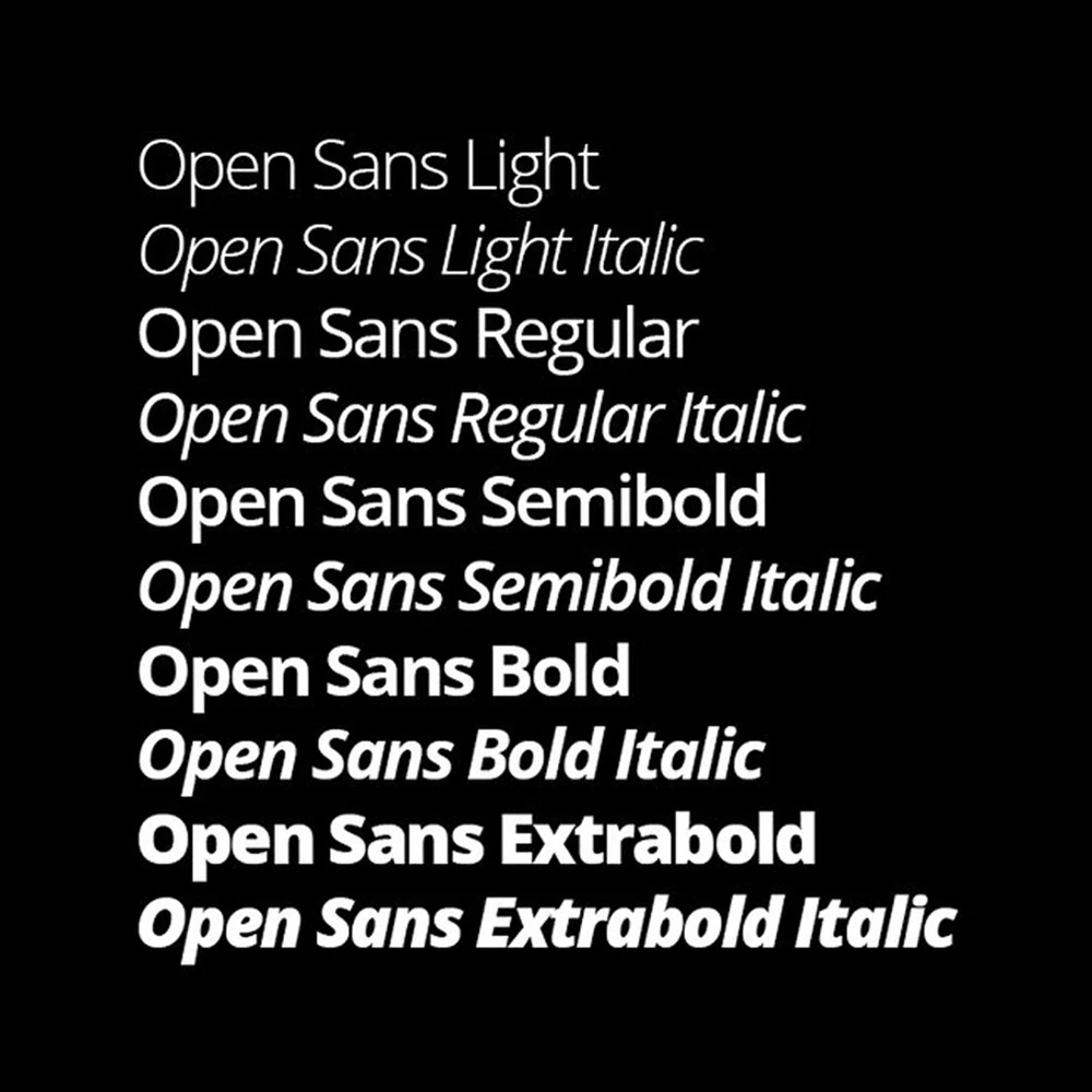 Capa Fonte Open Sans